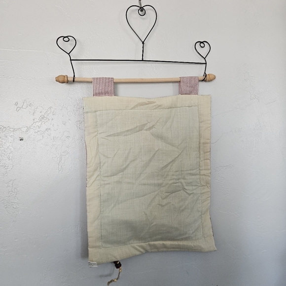 Rustic Christmas Festive Patchwork Wall Hanging Scroll Country Santa Stocking - Picture 6 of 7